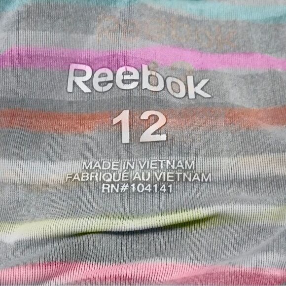 Reebok Swim Colorful Dimension Stripe & Black One-Piece Swimsuit Size 12 - Picture 11 of 13
